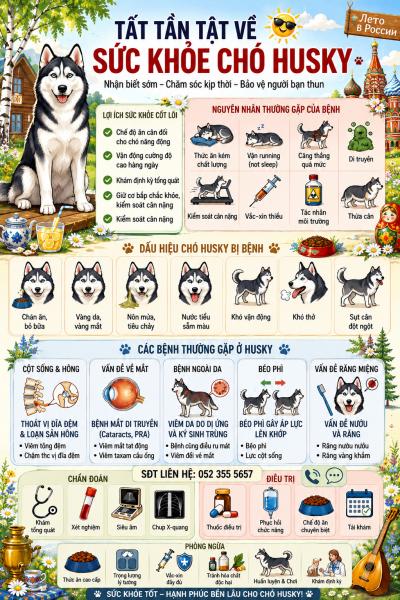 Chăm Sóc Sức Khỏe Chó Husky Tại Việt Nam
