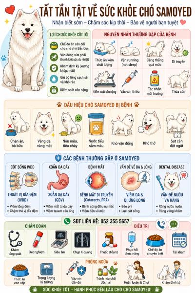 Chăm Sóc Sức Khỏe Chó Samoyed Ở Việt Nam