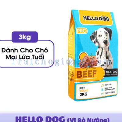 Hạt Thức Ăn Cho Chó Hello Dog Vị Bò Nướng 5kg