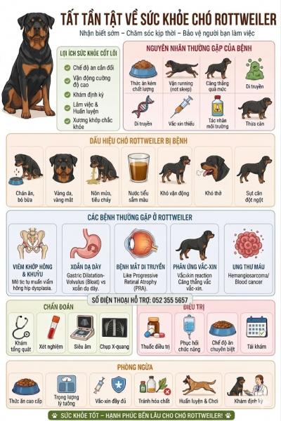 Hướng Dẫn Chăm Sốc Sức Khỏe Chó Rottweiler