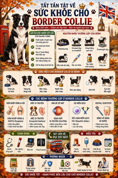 Theo Dõi Bệnh Tình Sức Khỏe Chó Border Collie Tại Việt Nam